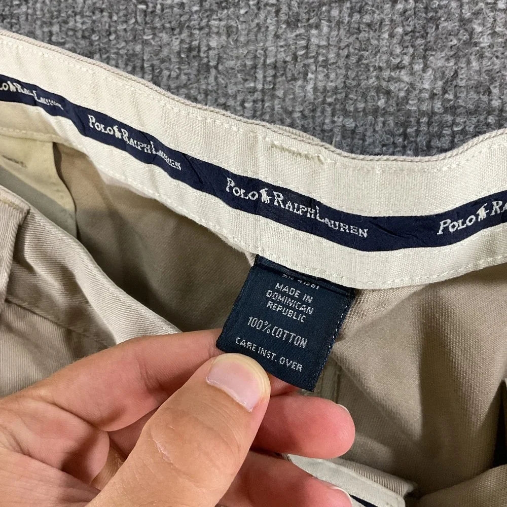 Vintage Polo Ralph Lauren Pleated Chino Pants Mens 40x30 Khaki Classic Fit VTG
